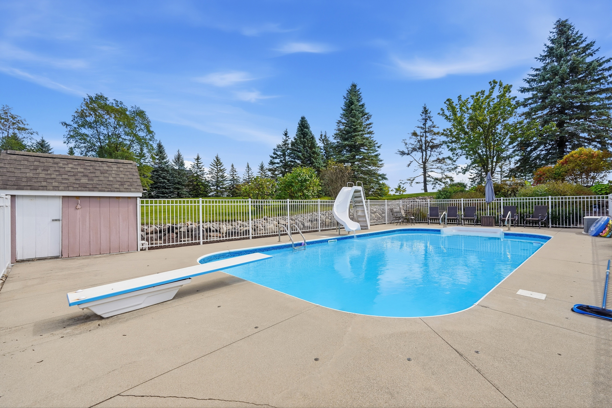 Pool with water slide